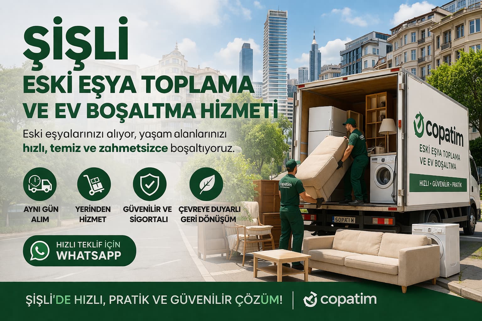 Şişli eski eşya toplama hizmeti, koltuk, yatak ve beyaz eşya atım İstanbul Avrupa Yakası